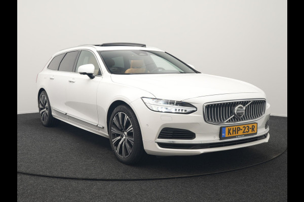 Volvo V90 T8 AWD Plus Bright LONG RANGE PHEV 455pk Dealer O.H. | Trekhaak Af Fabriek | Panodak | Adaptive Cruise | 360 Camera | Harman / Kardon | Lederen Sportstoelen Ventilatie & Memory | Stoelen & Stuur Verwarmd | Keyless | Blis | Google Assistent | SCHADE!!