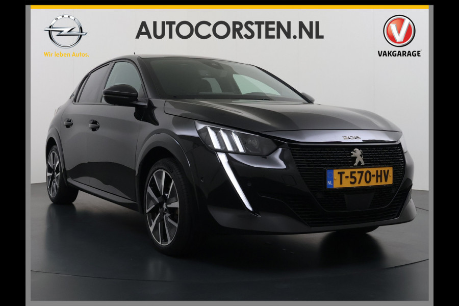 Peugeot e-208 EV GT 350 50kWh Soh 94% Panoramadak Adap.Cruise Stoelverwarming 3D-Navi 360°Camera Ecc Android Auto Apple Carplay Pdc Lmv Privacy Glas Led DAB Bluetooth Regen-Lichtsensor DAB+ Dealeronderhouden
