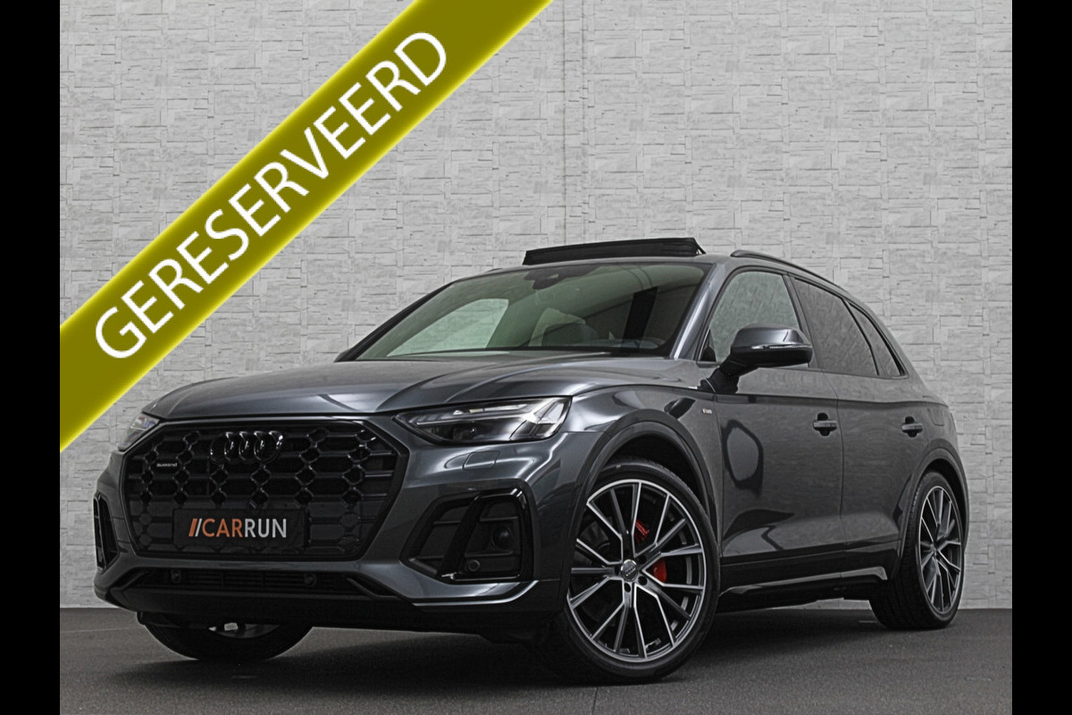 Audi Q5 300pk Hybrid S-Line | Luchtvering | Panorama | ACC | B&O Sound | Massage | Trekhaak | Matrix-LED | Head-Up | Sfeerverlichting | Leder | ISO-Glas | 3-Zone Clima | Standkachel | Bekerhouder Koeling/Verwarming | Stoelverwarming V+A | Zwarte Hemel | Carplay | Zonwering |