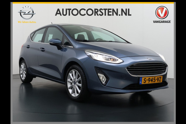 Ford Fiesta 1.0T 126PK Titanium Apple Carplay Android Navi LM Airco Stoelverwarming Apps Voorruitverwarming Wifi Mistlampen Chroompack TCS Led Lmv Lane Assist Isofix TCS EAB Hill-Start-Assist Ford-Pass-Connect LED