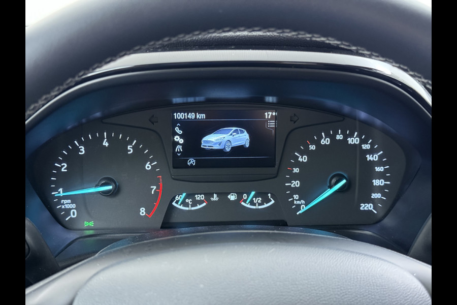 Ford Fiesta 1.0T 126PK Titanium Apple Carplay Android Navi LM Airco Stoelverwarming Apps Voorruitverwarming Wifi Mistlampen Chroompack TCS Led Lmv Lane Assist Isofix TCS EAB Hill-Start-Assist Ford-Pass-Connect LED