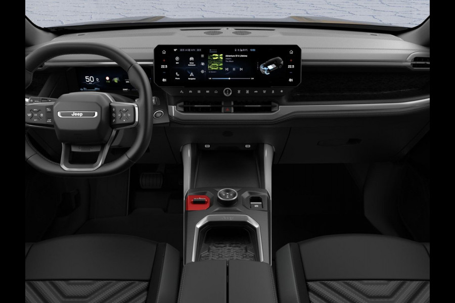 Jeep Compass First Edition 74 kWh | Adapt. Cruise | Camera | Carplay | 20" | Elektr. A-Klep | Navi | Winter Pack | Schuif/Kanteldak | Premium Pack | Conv. Pack | Warmtepomp
