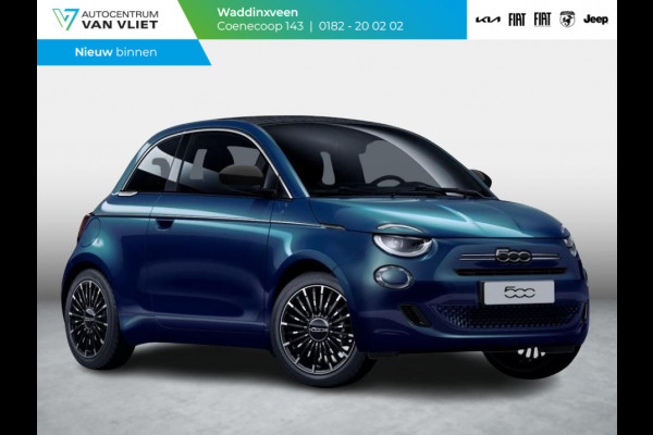 Fiat 500 Hybrid La Prima Cabrio | Clima | LED | PDC | JBL Premium Audio | 17" | Camera | Canneloni Ivory/Piombo interieur