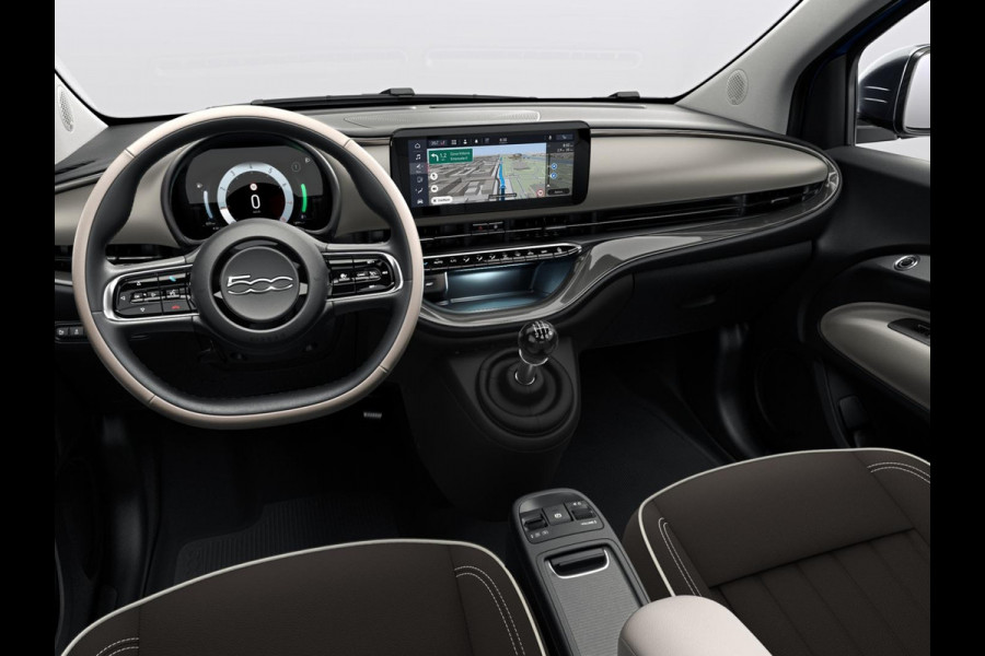 Fiat 500 Hybrid La Prima Cabrio | Clima | LED | PDC | JBL Premium Audio | 17" | Camera | Canneloni Ivory/Piombo interieur
