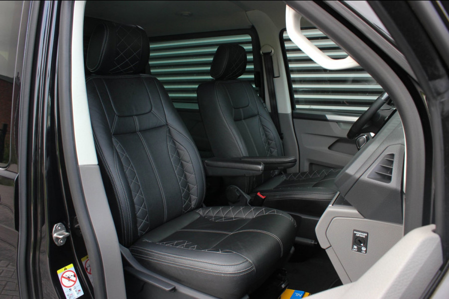 Volkswagen Transporter 2.0 TDI L2H1 150PK BULLI DC DUBBEL CABINE / LEIGHTONVANS BODYKIT / FULL OPTIONS / LEDER / FULL BLACK /APPLE