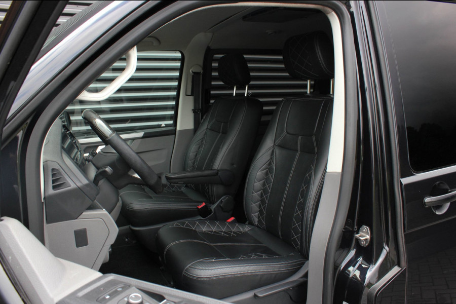 Volkswagen Transporter 2.0 TDI L2H1 204PK BULLI DC DUBBEL CABINE / LEIGHTONVANS BODYKIT / FULL OPTIONS / LEDER / FULL BLACK /APPLE