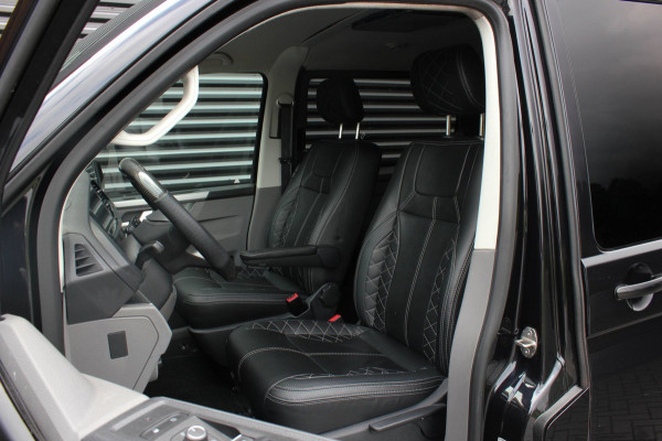 Volkswagen Transporter 2.0 TDI L2H1 204PK BULLI DC DUBBEL CABINE / LEIGHTONVANS BODYKIT / FULL OPTIONS / LEDER / FULL BLACK /APPLE