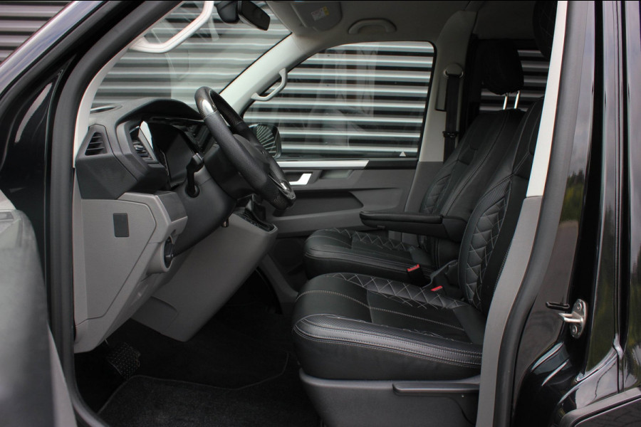 Volkswagen Transporter 2.0 TDI L2H1 204PK BULLI DC DUBBEL CABINE / LEIGHTONVANS BODYKIT / FULL OPTIONS / LEDER / FULL BLACK /APPLE