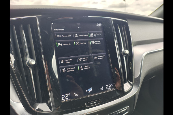 Volvo V60 2.0 T5 251PK Aut. Leder Wegkl.Trekhaak Navi Ecc Adap.Cruise Contourstoelen Apple CarPlay Android Auto Bordherk. High Performance Elek.Stoelen+Memory Elek.Achterklep Privacy Glas Lmv 18" Regensensor 1.800KG Trekgewicht Origineel Nederlandse Auto