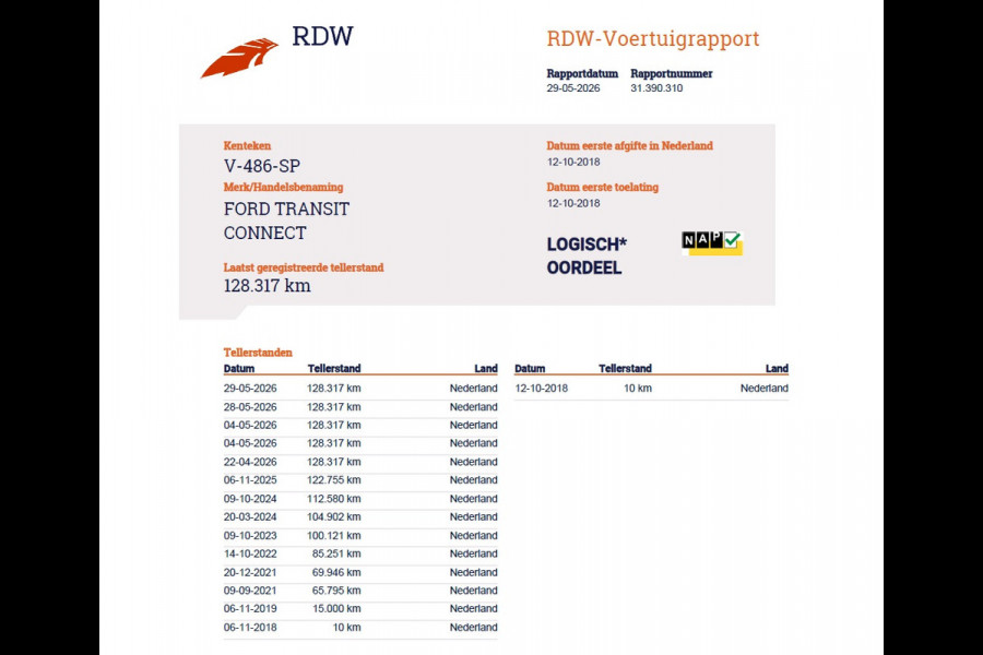 Ford Transit Connect 1.5TDCI L1 Marge Geen BTW 3-Persoons Trekhaak Airco Bluetooth Pdc Lmv Trend Schuifdeur Tussenwand 1e Particuliere Eigenaar 1.200KG Trekgewicht Origineel Nederlandse Auto