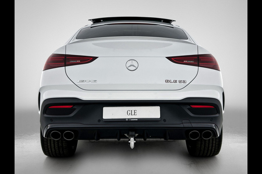 Mercedes-Benz GLE Coupé AMG 53 Hybrid 4MATIC+ Night Edition Premium Plus | Winterpakket | Remklauwen in rood | Sierelementen AMG carbon | Stoelventilatie voor | 22 inch kruisspaaks AMG-velgen | Trekhaak | Panoramaschuifdak | 360° camera |