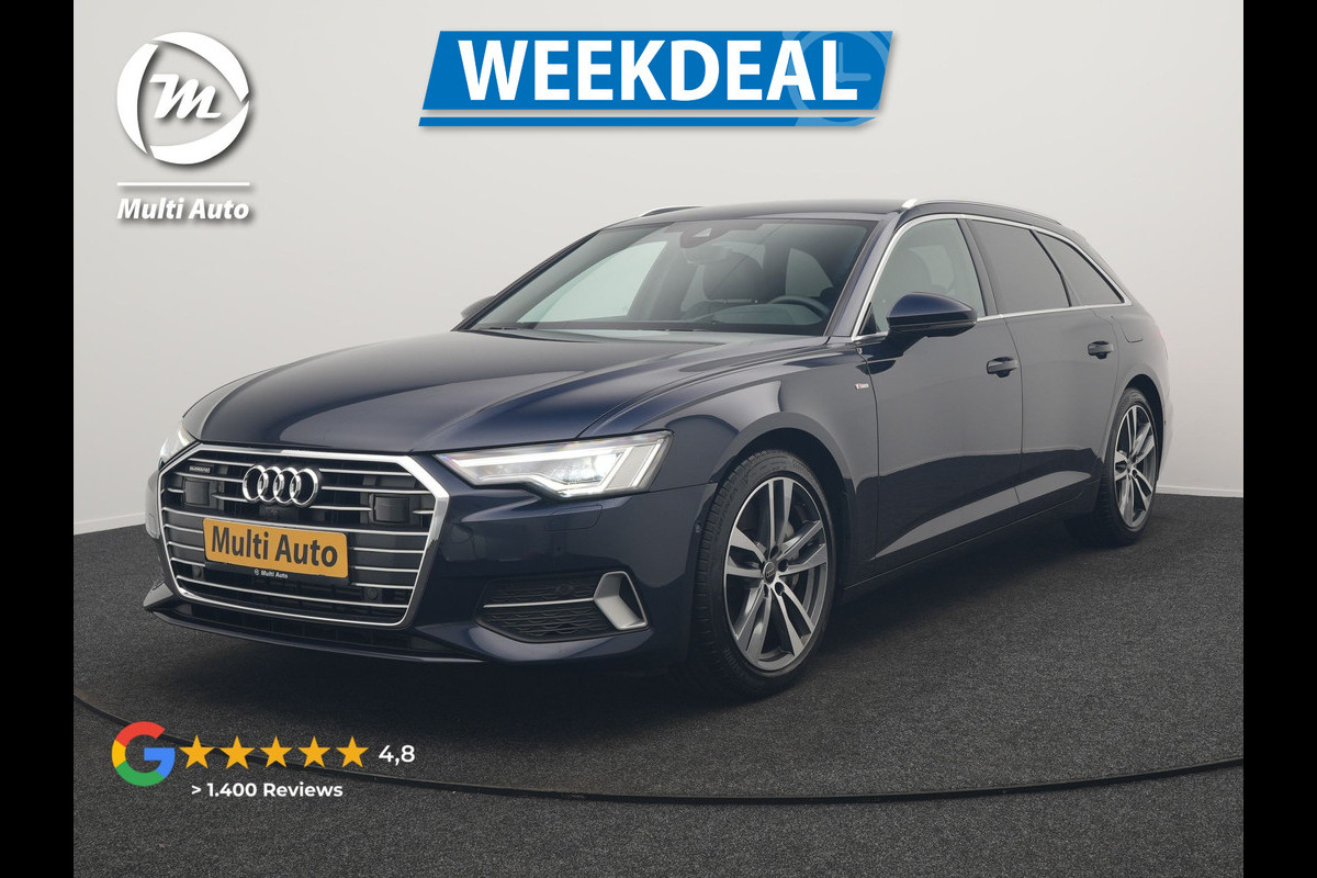 Audi A6 Avant 50 TFSI e Quattro S Line PHEV 300pk Dealer O.H. | Trekhaak Af Fabriek | Adaptive Cruise | Head Up | 360 Camera | Alcantara Sportstoelen Verwarmd | Stuur Verwarmd | Apple Carplay | Navigatie | Virtual | DAB | Plug In Hybrid