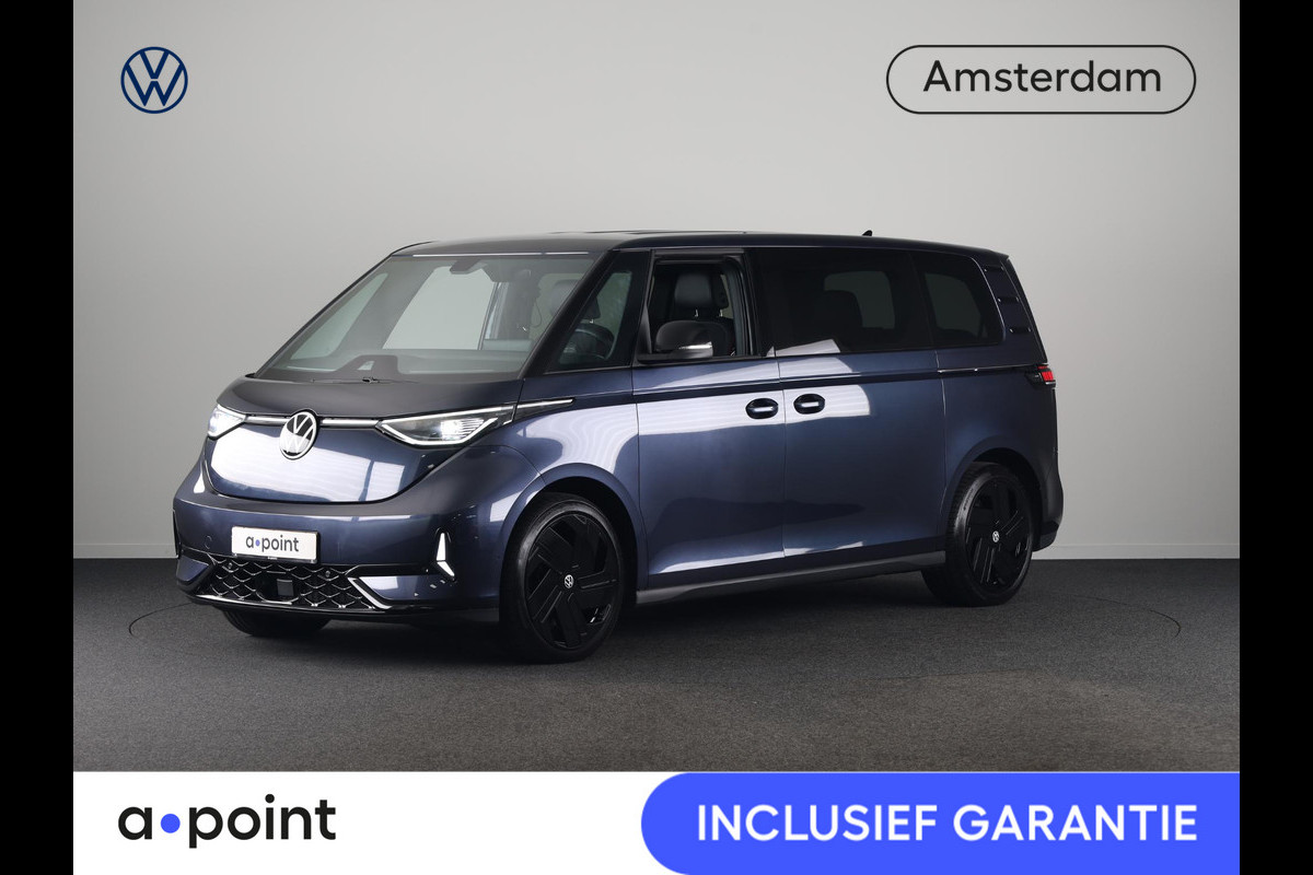 Volkswagen ID. Buzz GTX 4MOTION 86 kWh LWB 7p. 340 pk | SoH 100% | Verlengde garantie | Navigatie | Trekhaak (wegklapbaar) | Parkeersensoren (Park assist) | Achteruitrijcamera | Stoelverwarming v/a |