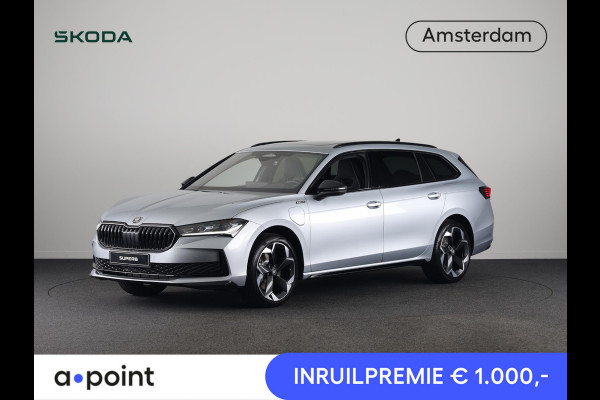 Škoda Superb Combi Sportline Business PHEV 1.5 TSI 204 pk 6 versn. DSG | Panoramadak | Wegklapbare trekhaak | Winter pakket | 19 inch lichtmetalen velgen