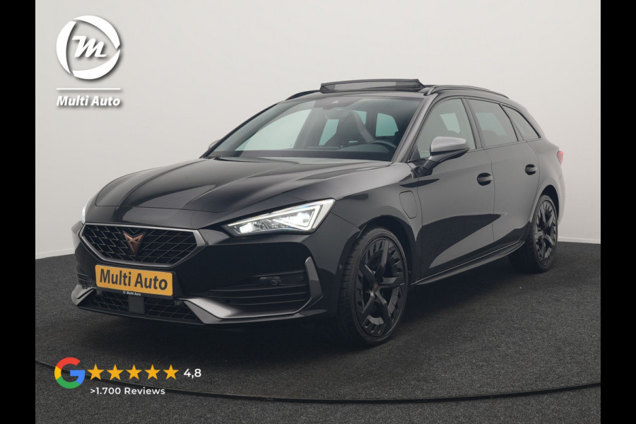 CUPRA Leon Sportstourer 1.4 e-Hybrid VZ Black Edition PHEV 245pk Dealer O.H. | Panodak | Adaptive Cruise | Camera | Lederen Sportstoelen Memory & Verwarmd | Sfeerverlichting | Stuur Verwarmd | Apple Carplay | Keyless | Blis | Navigatie | DAB | Plug In Hybrid |