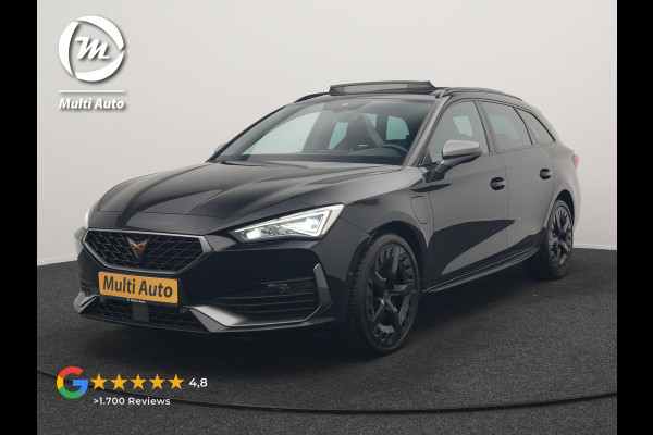 CUPRA Leon Sportstourer 1.4 e-Hybrid VZ Black Edition PHEV 245pk Dealer O.H. | Panodak | Adaptive Cruise | Camera | Lederen Sportstoelen Memory & Verwarmd | Sfeerverlichting | Stuur Verwarmd | Apple Carplay | Keyless | Blis | Navigatie | DAB | Plug In Hybrid |
