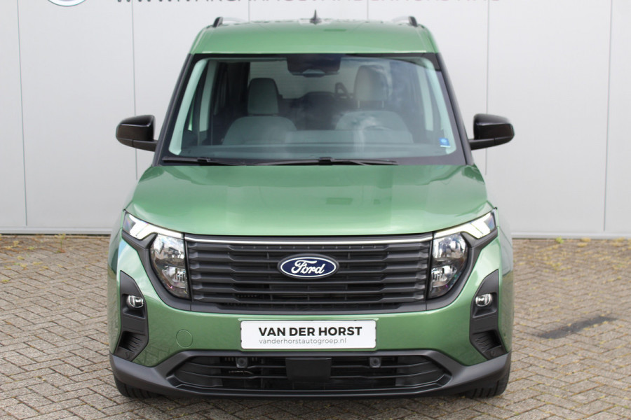 Ford Tourneo Courier 1.0-125pk Titanium AUTOMAAT ! UNIEKE Ford Tourneo Courier personen uitv. Fabr. garantie t/m 26-08-2029. Autm. airco, adapt. cruise cntrl, winterpkkt, LM wielen, navigatie, telefoonvoorb., lane- en side assist etc.
