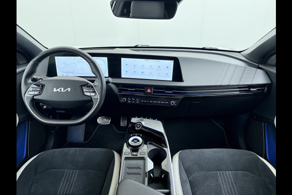 Kia Ev6 GT-Line 77.4 kWh SOH 95% Panoramadak V2L Warmtepomp Trekhaak Head-Up Display Meridian®-Surround Adap.Cruise Matrix Led 360°Camer Stoel+Stuurverwarming Stoel Massage+Ventilatie Elek.Stoelen+Memory Elek.Achterklep Privacy Glas Dealeronderhouden 1e Eigenaar Origineel Nederlandse Auto
