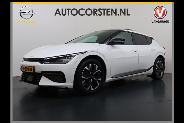 Kia Ev6 GT-Line 77.4 kWh SOH 95% Panoramadak V2L Warmtepomp Trekhaak Head-Up Display Meridian®-Surround Adap.Cruise Matrix Led 360°Camer Stoel+Stuurverwarming Stoel Massage+Ventilatie Elek.Stoelen+Memory Elek.Achterklep Privacy Glas Dealeronderhouden 1e Eigenaar Origineel Nederlandse Auto