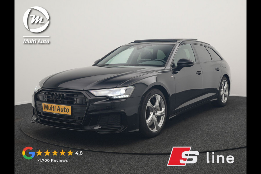 Audi A6 Avant 50 TFSI e Quattro 2x S Line PHEV 300pk Dealer O.H. | Trekhaak Af Fabriek | Panodak | Adaptive Cruise | Camera | Lederen Sportstoelen & Stuur Verwarmd | Blis | Sfeerverlichting | Apple Carplay | Navigatie | DAB | Plug In Hybrid |