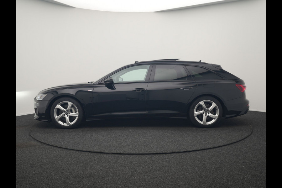 Audi A6 Avant 50 TFSI e Quattro 2x S Line PHEV 300pk Dealer O.H. | Trekhaak Af Fabriek | Panodak | Adaptive Cruise | Camera | Lederen Sportstoelen & Stuur Verwarmd | Blis | Sfeerverlichting | Apple Carplay | Navigatie | DAB | Plug In Hybrid |