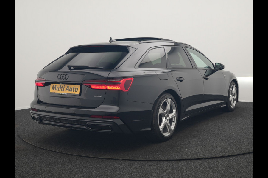Audi A6 Avant 50 TFSI e Quattro 2x S Line PHEV 300pk Dealer O.H. | Trekhaak Af Fabriek | Panodak | Adaptive Cruise | Camera | Lederen Sportstoelen & Stuur Verwarmd | Blis | Sfeerverlichting | Apple Carplay | Navigatie | DAB | Plug In Hybrid |