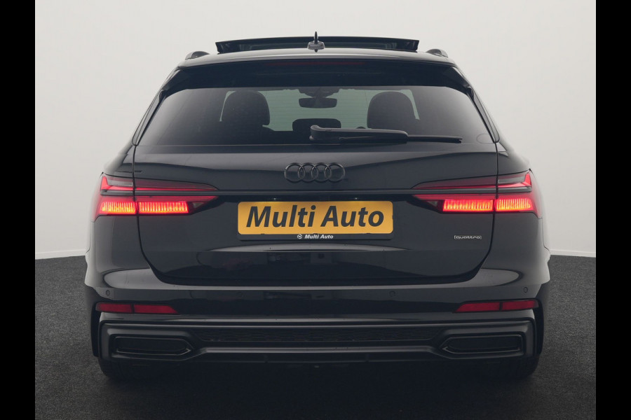 Audi A6 Avant 50 TFSI e Quattro 2x S Line PHEV 300pk Dealer O.H. | Trekhaak Af Fabriek | Panodak | Adaptive Cruise | Camera | Lederen Sportstoelen & Stuur Verwarmd | Blis | Sfeerverlichting | Apple Carplay | Navigatie | DAB | Plug In Hybrid |
