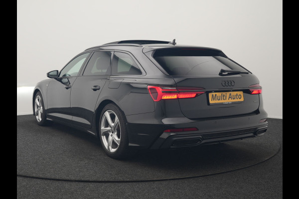 Audi A6 Avant 50 TFSI e Quattro 2x S Line PHEV 300pk Dealer O.H. | Trekhaak Af Fabriek | Panodak | Adaptive Cruise | Camera | Lederen Sportstoelen & Stuur Verwarmd | Blis | Sfeerverlichting | Apple Carplay | Navigatie | DAB | Plug In Hybrid |