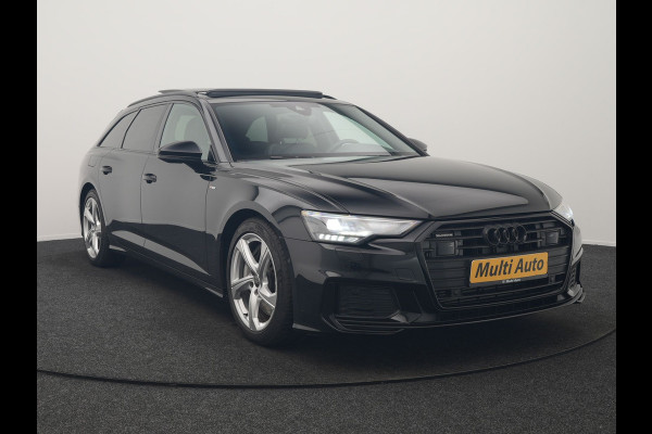 Audi A6 Avant 50 TFSI e Quattro 2x S Line PHEV 300pk Dealer O.H. | Trekhaak Af Fabriek | Panodak | Adaptive Cruise | Camera | Lederen Sportstoelen & Stuur Verwarmd | Blis | Sfeerverlichting | Apple Carplay | Navigatie | DAB | Plug In Hybrid |