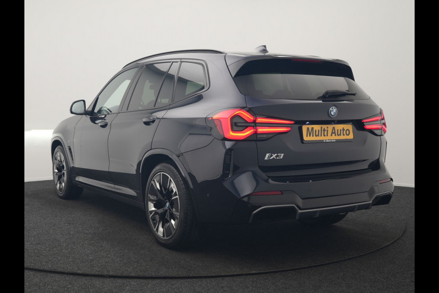 BMW iX3 M Sport 80 kWh 286pk Dealer O.H. | Trekhaak Af Fabriek | Panodak | Head Up | Adaptive Cruise | 360 Camera | Adaptief Onderstel | Harman / Kardon | Lederen Sportstoelen Memory & Verwarmd | Keyless | Blis | Apple Carplay | Sfeerverlichting | Navigatie | DAB | 20"L.M |