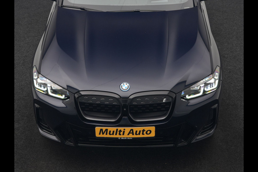 BMW iX3 M Sport 80 kWh 286pk Dealer O.H. | Trekhaak Af Fabriek | Panodak | Head Up | Adaptive Cruise | 360 Camera | Adaptief Onderstel | Harman / Kardon | Lederen Sportstoelen Memory & Verwarmd | Keyless | Blis | Apple Carplay | Sfeerverlichting | Navigatie | DAB | 20"L.M |