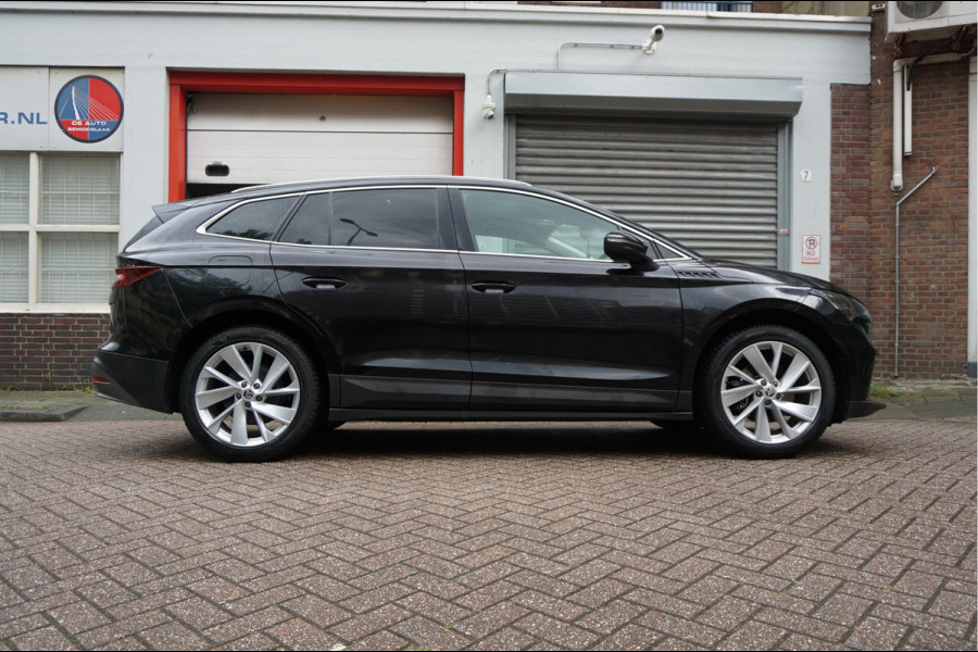 Škoda ENYAQ iV 60 | NL Auto | 1ste eigenaar | Trekhaak | Adaptive+Lane | Sfeer | 20inch | Leer/ stof | Luxe zeer nette auto