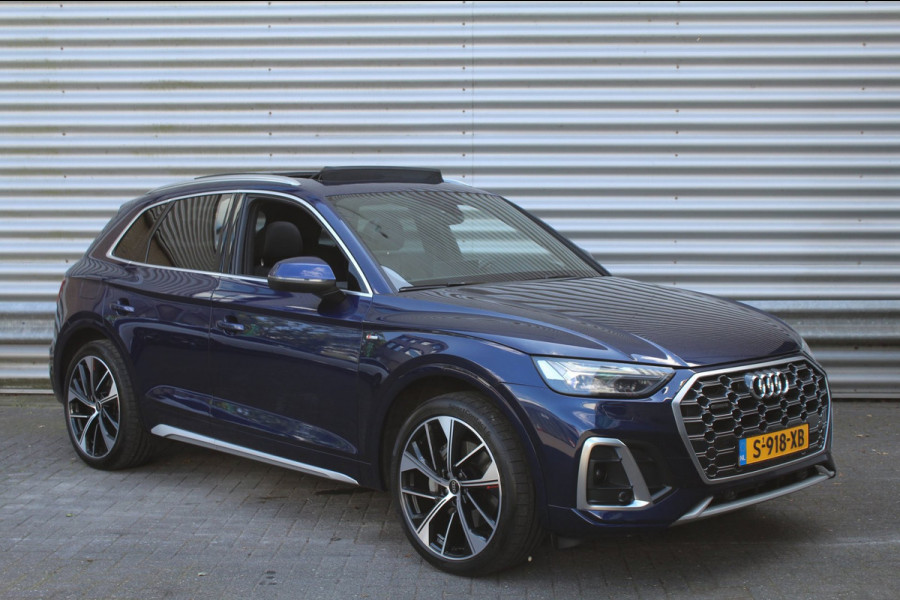 Audi Q5 50 TFSI e 299pk S edition Luchtvering RS Stoelen Panoramadak 21"LMV SoH 93% NL-Auto NAP