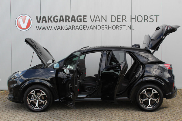 Ford Puma 1.0-125pk EcoBoost Mild-Hybrid ST-Line X AUTOMAAT ! Heerlijk comfortabele, sportieve en luxe hoogzitter, fabr. garamtie t/m 15-07-2029 ! Autm. airco, stoel-, stuur- en voorraamverw., navigatie, telefoonvoorb., lane- en side assist, adapt. cruise cntrl etc.