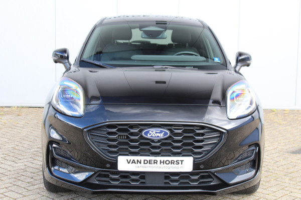 Ford Puma 1.0-125pk EcoBoost Mild-Hybrid ST-Line X AUTOMAAT ! Heerlijk comfortabele, sportieve en luxe hoogzitter, fabr. garamtie t/m 15-07-2029 ! Autm. airco, stoel-, stuur- en voorraamverw., navigatie, telefoonvoorb., lane- en side assist, adapt. cruise cntrl etc.