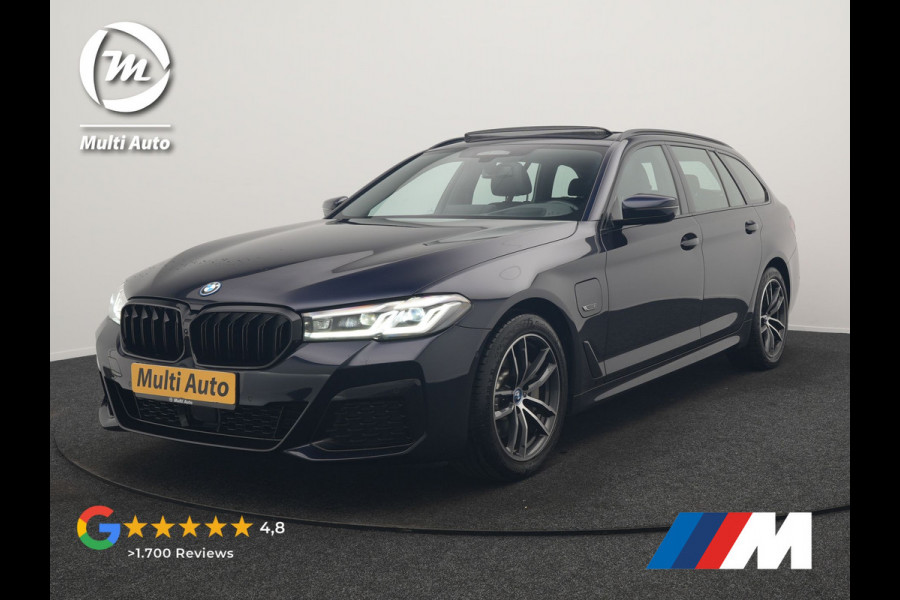 BMW 5 Serie Touring 530e M Sport PHEV 293pk Dealer O.H. | Trekhaak Af Fabriek | Panodak | Head Up | Adaptive Cruise | Camera | Lederen Sportstoelen Memory & Verwarmd | Sfeerverlichting | Blis | Stuur Verwarmd | Apple Carplay | Navigatie | DAB | Plug In Hybrid |