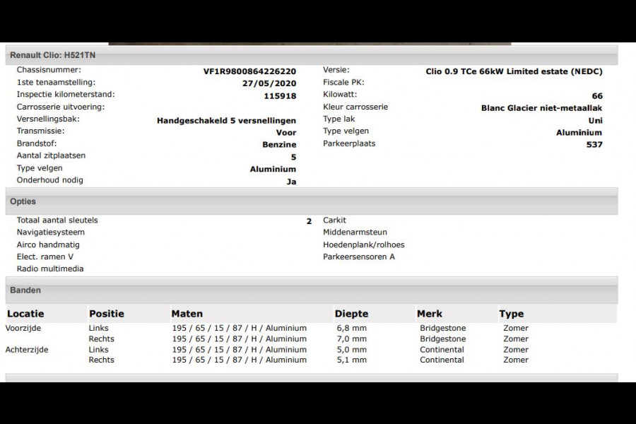 Renault Clio Estate 0.9 TCe Limited 90PK / Pdc. / Airco / Navigatie / Radio multimedia / Apk 06-2028
