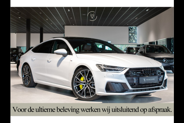 Audi A7 Sportback 55 TFSI quattro S-Line Luchtvering|21''|ACC|Keyless|Blackline|Matrix-LED|Pano|Sportuitlaat|Camera|Clima|Carplay|Sfeerverlichting
