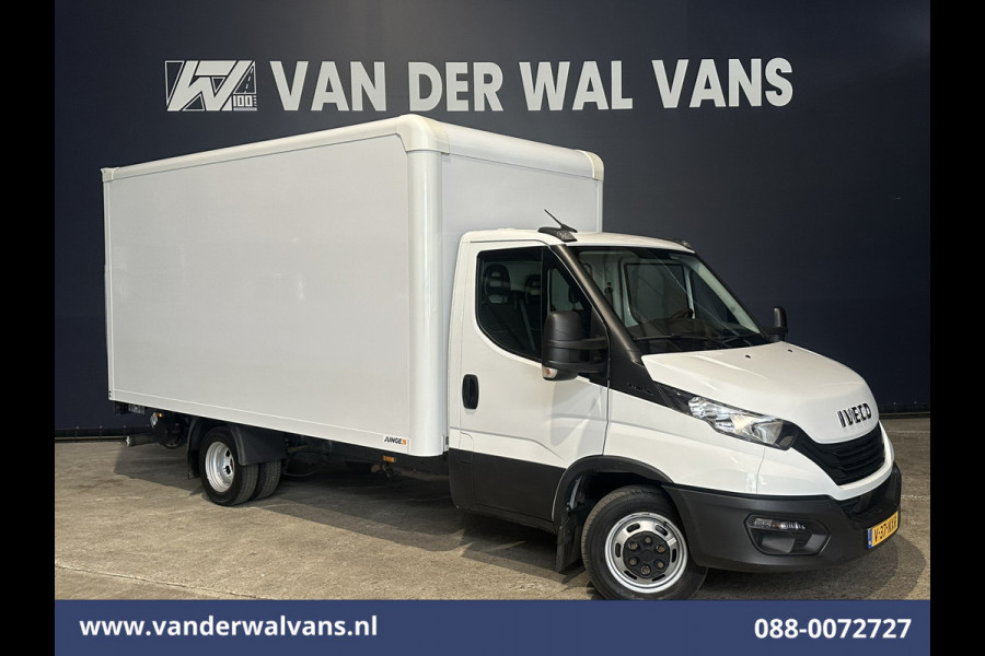 Iveco Daily 35C16H 157pk Dubbel Lucht Bakwagen 4.35m lang Laadklep Euro6 Airco | 980kg laadvermogen Bijrijdersbank