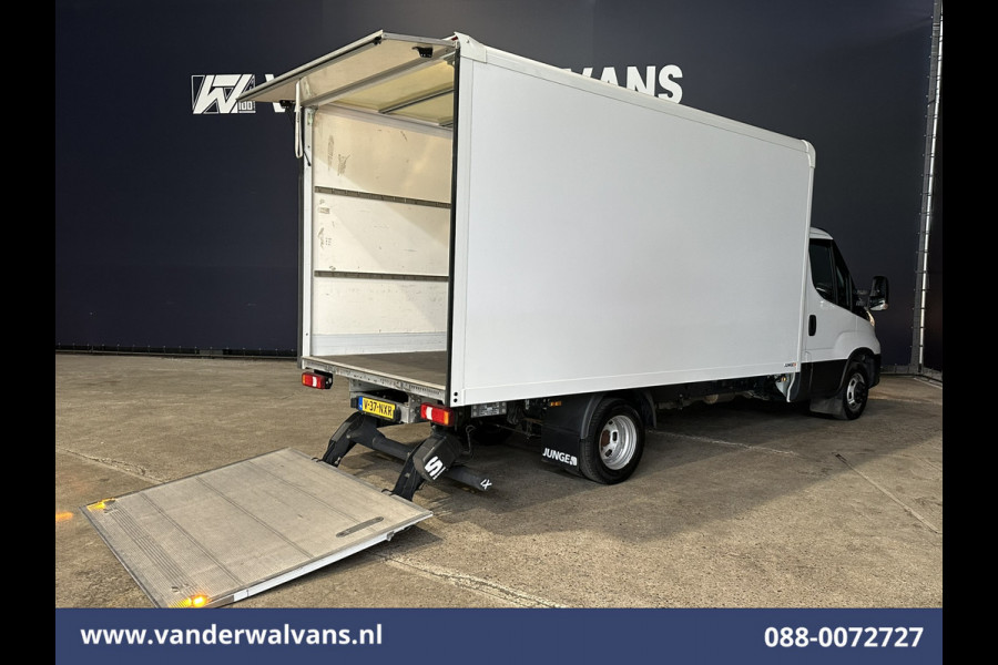 Iveco Daily 35C16H 157pk Dubbel Lucht Bakwagen 4.35m lang Laadklep Euro6 Airco | 980kg laadvermogen Bijrijdersbank