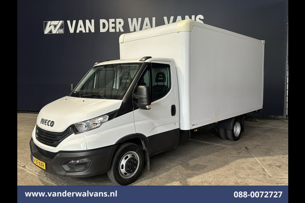 Iveco Daily 35C16H 157pk Dubbel Lucht Bakwagen 4.35m lang Laadklep Euro6 Airco | 980kg laadvermogen Bijrijdersbank