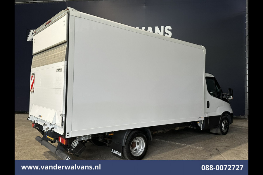 Iveco Daily 35C16H 157pk Dubbel Lucht Bakwagen 4.35m lang Laadklep Euro6 Airco | 980kg laadvermogen Bijrijdersbank