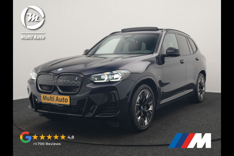 BMW iX3 M Sport 80 kWh 286pk Dealer O.H. | Trekhaak Af Fabriek | Panodak | Head Up | 360 Camera | Harman / Kardon | Lederen Sportstoelen Memory & Verwarmd | Keyless | Blis | Sfeerverlichting | 20"L.M | Adaptive LED |