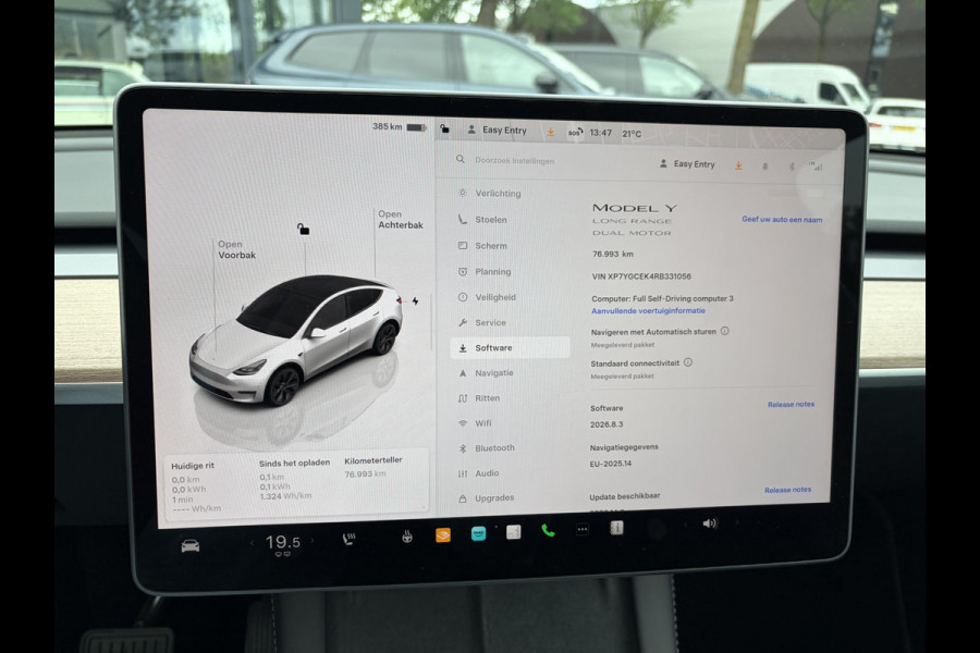 Tesla Model Y Long Range AWD 75 kWh SOH 92% | AFNEEMBARE TREKHAAK| ENHANCHED AUTOPILOT| RESTERENDE ALGEMENE FABRIEKSGARANTIE TESLA T/M 03-2028 OF 80.000KM| ACCU + AANDRIJFLIJN T/M 03-2032/ 192.000KM| RIJKLAAR GELEVERD