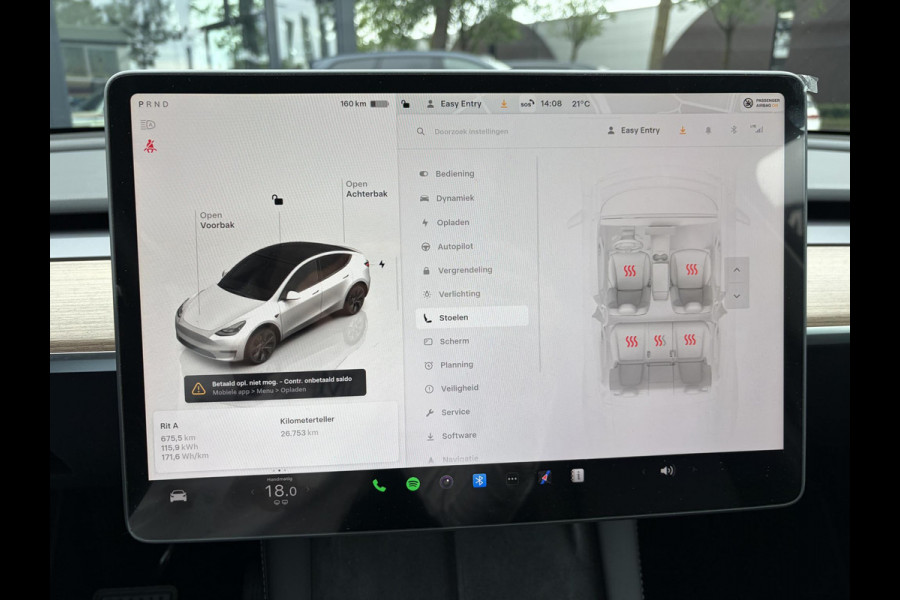 Tesla Y Long Range RWD 75 kWh SOH 97% |26.000KM! | AFNEEMBARE TREKHAAK| RESTERENDE ALGEMENE FABRIEKSGARANTIE TESLA T/M 02-2029 OF 80.000KM| ACCU + AANDRIJFLIJN T/M 02-2033/ 192.000KM| RIJKLAAR GELEVERD