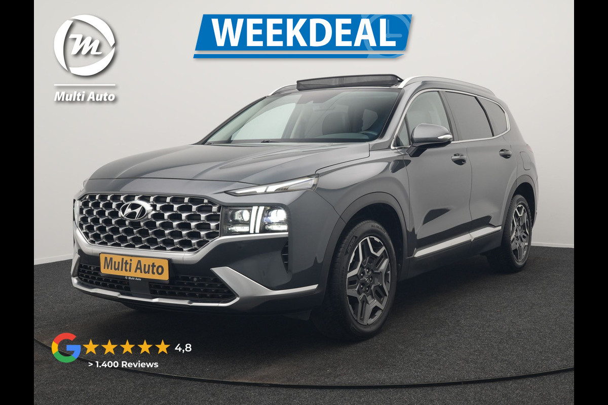 Hyundai Santa Fe 1.6 T-GDI Comfort Smart Sky PHEV 266pk Dealer O.H. | Trekhaak Afn. | Panodak | Adaptive Cruise | Camera | Krell Audio | Lederen Sportstoelen Verwarmd | Apple Carplay | Keyless | Blis | Stuur Verwarmd | Navigatie | DAB | Plug In Hybrid