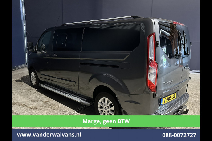 Ford Transit Custom 2.0 TDCI **MARGE, Geen BTW** 170pk L2H1 Dubbele Cabine Euro6 Airco | 5-Zits | 2x Zijdeur | Camera | Apple Carplay | Navigatie |  Android Auto, Cruisecontrol, LED, LM velgen, Parkeersensoren, Sidebars, Verwarmde Voorruit, Stoelverwarming, Dakdragers