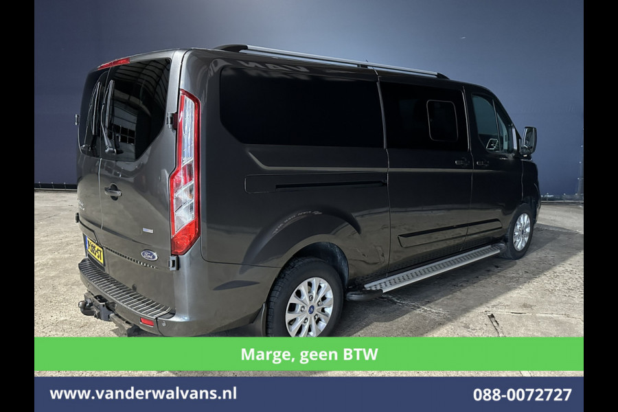Ford Transit Custom 2.0 TDCI **MARGE, Geen BTW** 170pk L2H1 Dubbele Cabine Euro6 Airco | 5-Zits | 2x Zijdeur | Camera | Apple Carplay | Navigatie |  Android Auto, Cruisecontrol, LED, LM velgen, Parkeersensoren, Sidebars, Verwarmde Voorruit, Stoelverwarming, Dakdragers