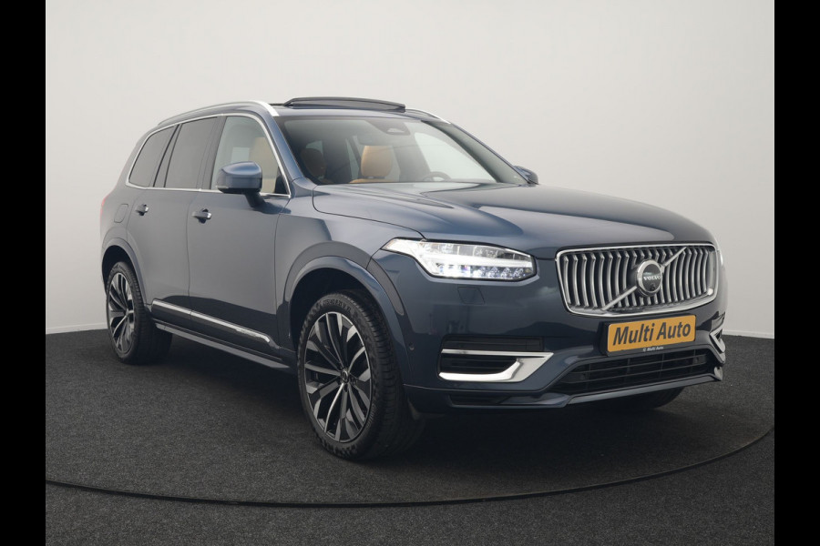 Volvo XC90 T8 Recharge AWD Ultimate Bright 7 Persoons LONG RANGE PHEV 455pk Dealer O.H. | Trekhaak Af Fabriek | Panodak | Head Up | Adaptive Cruise | 360 Camera | Bowers & Wilkins | Lederen Sportstoelen Massage & Memory & Ventilatie | Google Assistent | Stoelen & Stuur Verwarmd  | Keyless | Blis | Plug In Hybrid |