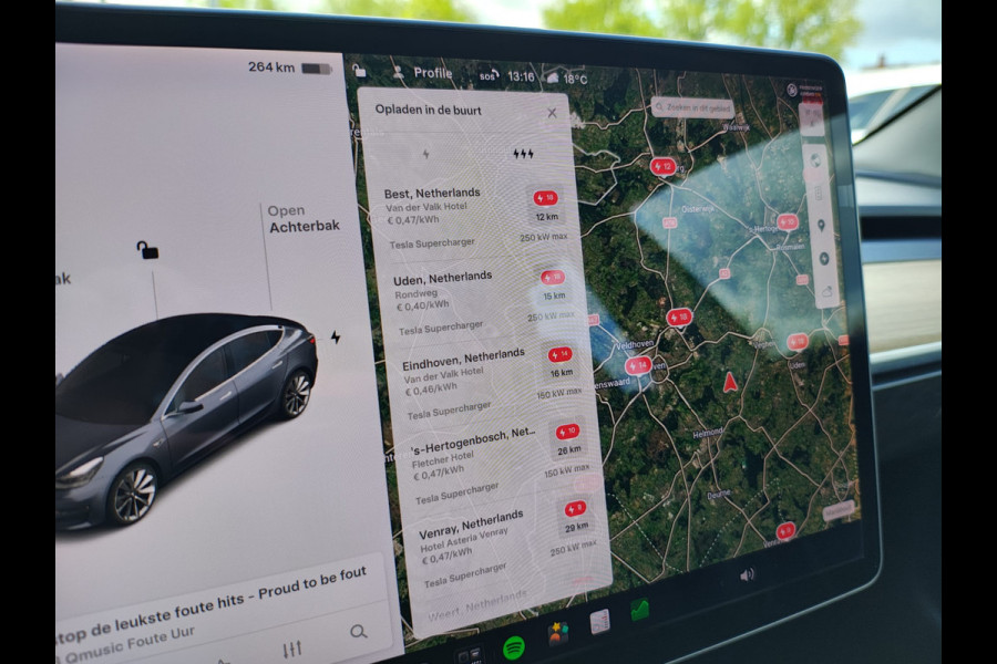 Tesla Model 3 Long Range AWD 75kWh 19"Lmv Autopilot Panoramadak Navi Ecc Camera's Adap.Cruise Leder Keyless Elek.Stoelen+Memory+Verwarmd Audiosysteem premium 4WD Spraakbediening Origineel Nederlandse Auto